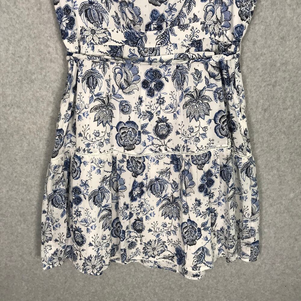 Lucky Brand White and Blue Floral Mini Dress - Picture 9 of 14